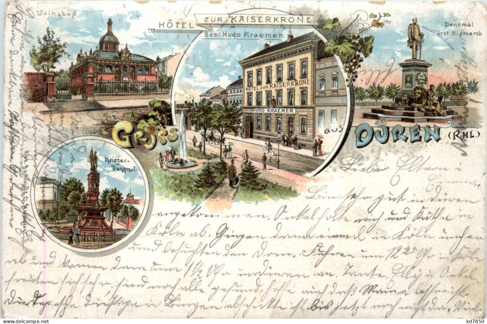 Düren - Hotel Zur Kaiserkrone - Litho - Dueren