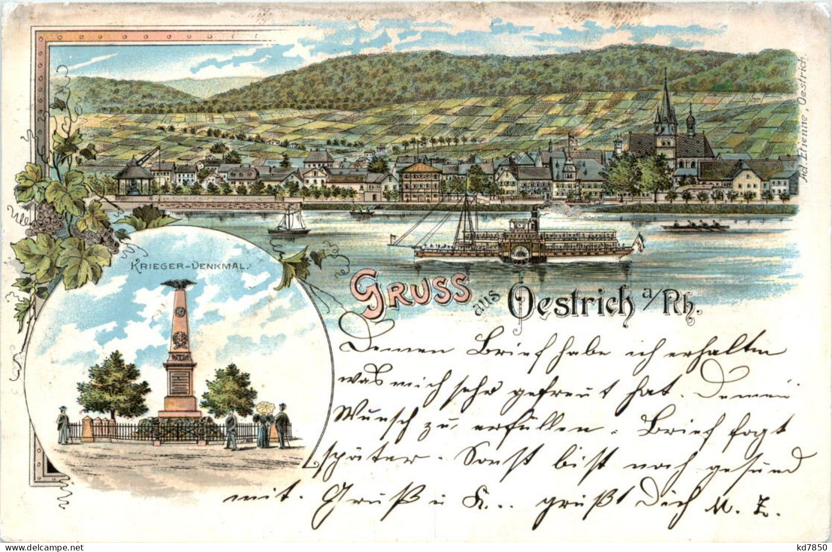 Gruss Aus Oestrich - Litho - Oestrich-Winkel