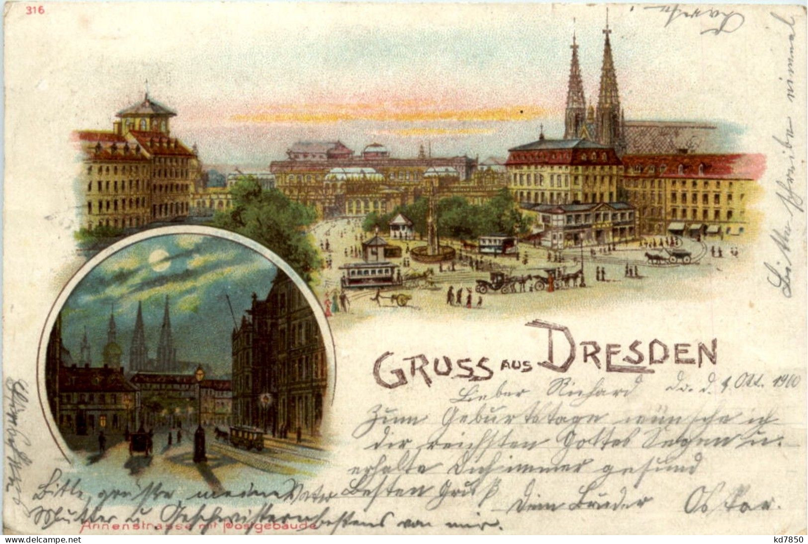 Gruss Aus Dresden - Litho - Dresden