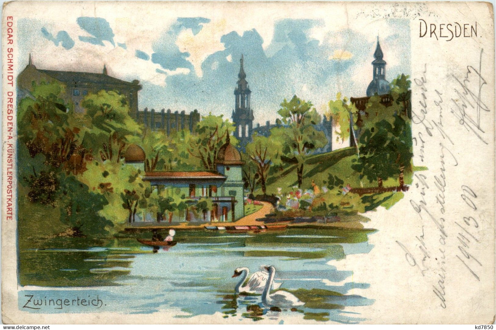 Dresden - Zwingerteich - Litho - Dresden