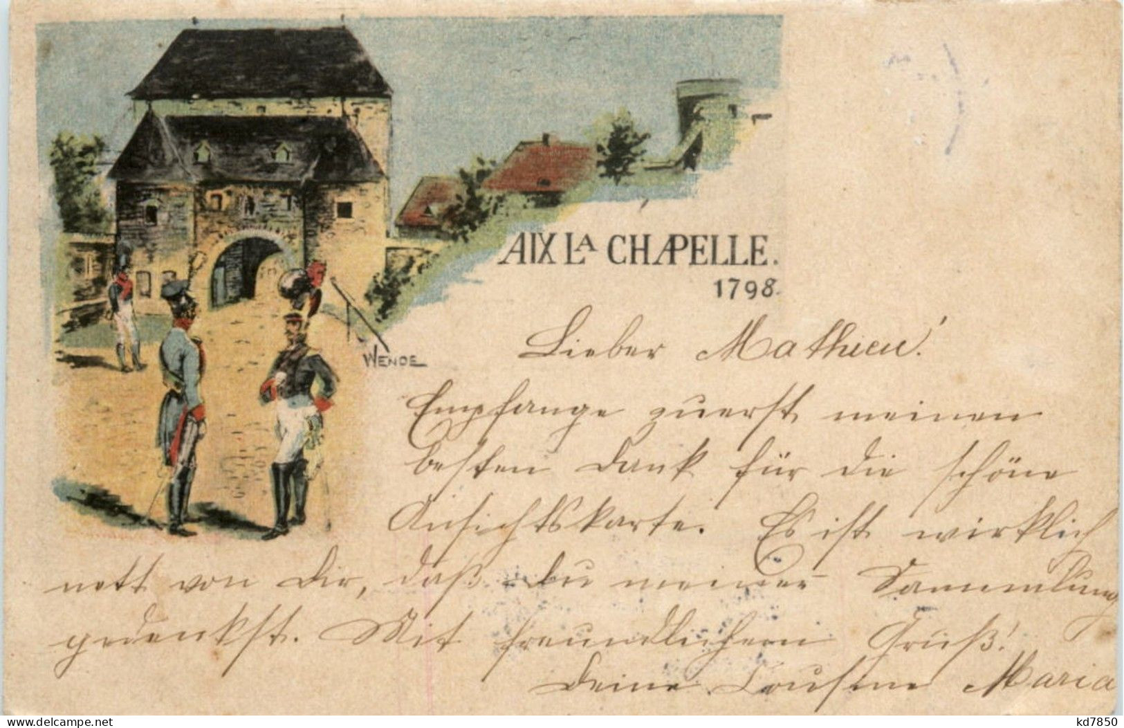 Aachen - Aix La Chapelle 1798 - Litho - Aachen