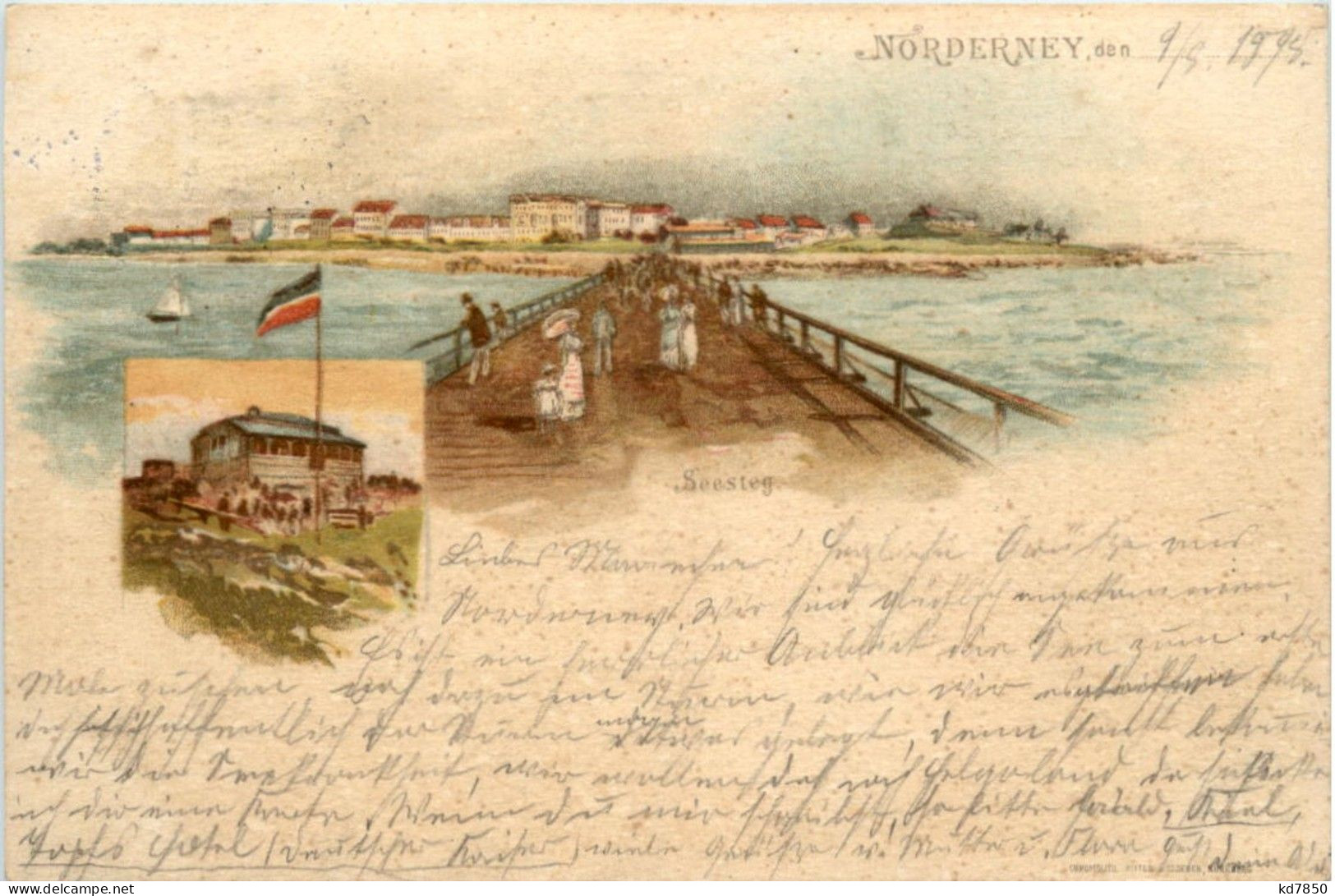 Gruss Aus Norderney - Litho 1895 - Norderney