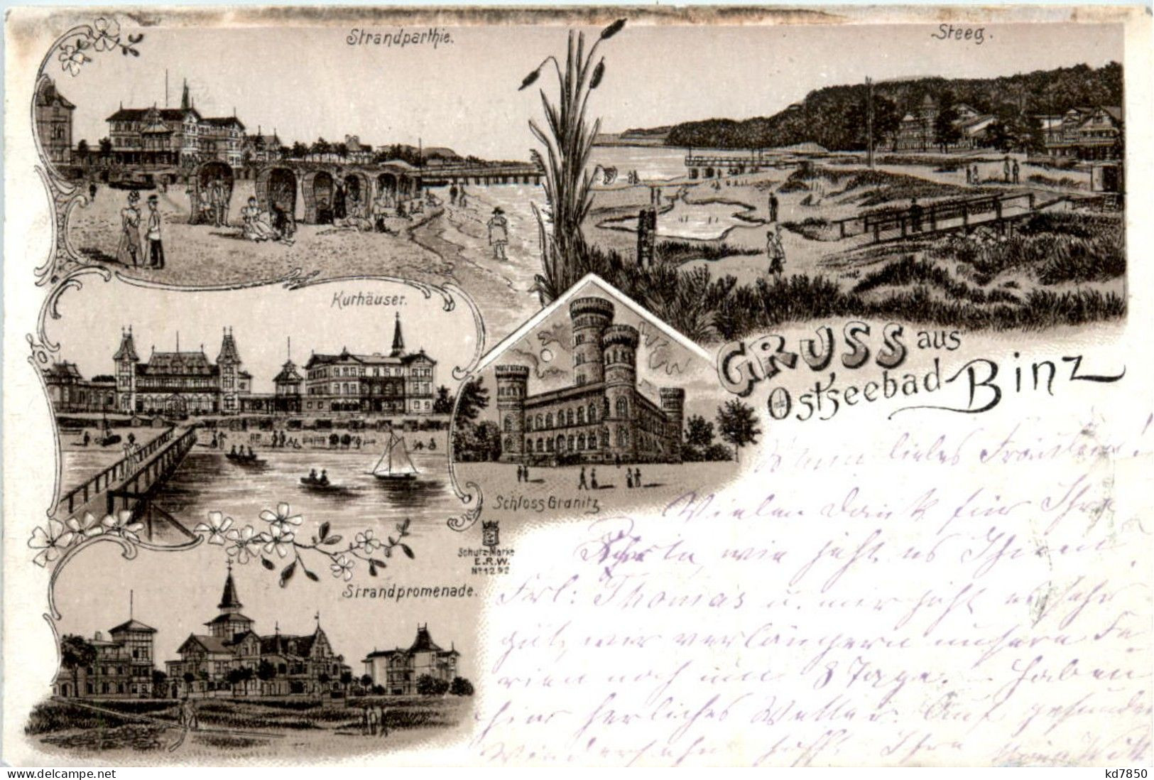 Gruss Aus Binz - Litho - Ruegen