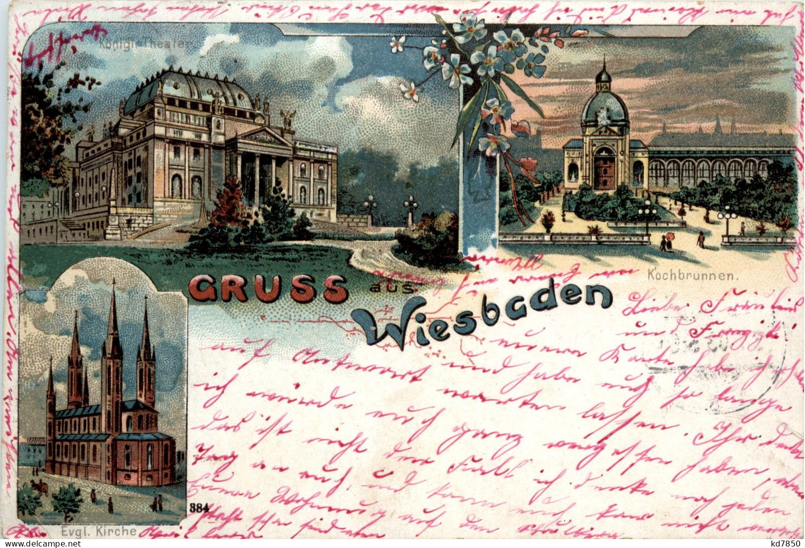 Gruss Aus Wiesbaden - Litho - Wiesbaden