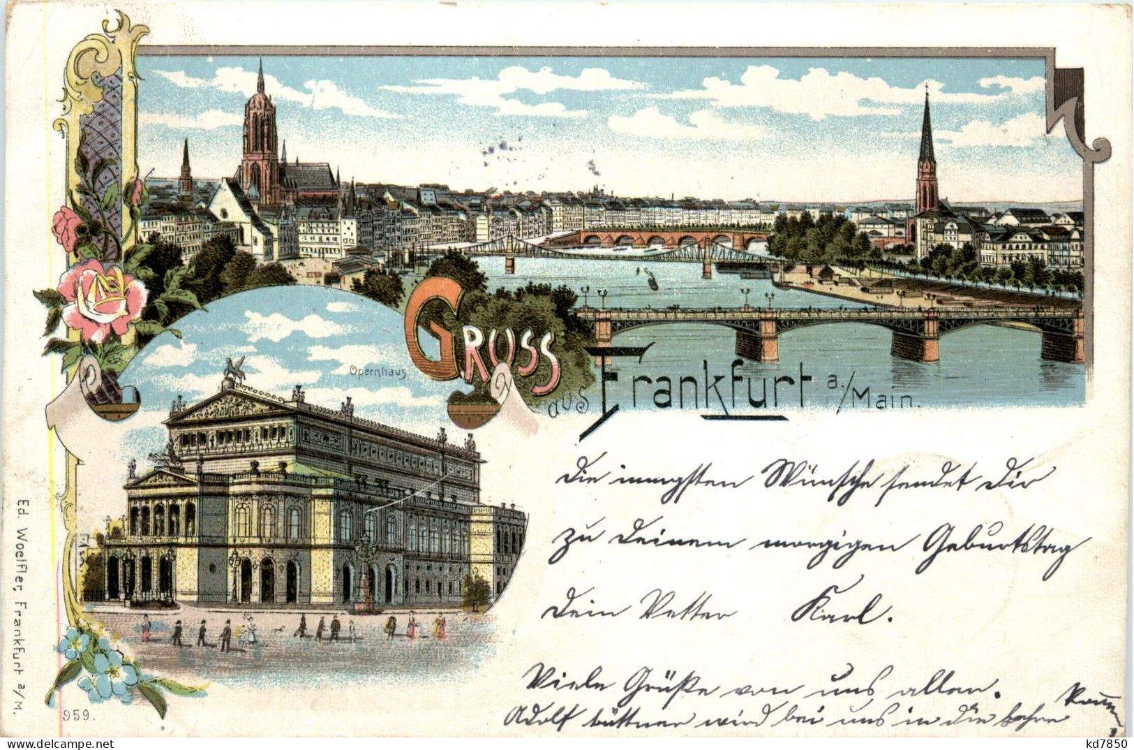 Gruss Aus Frankfurt - Litho - Frankfurt A. Main