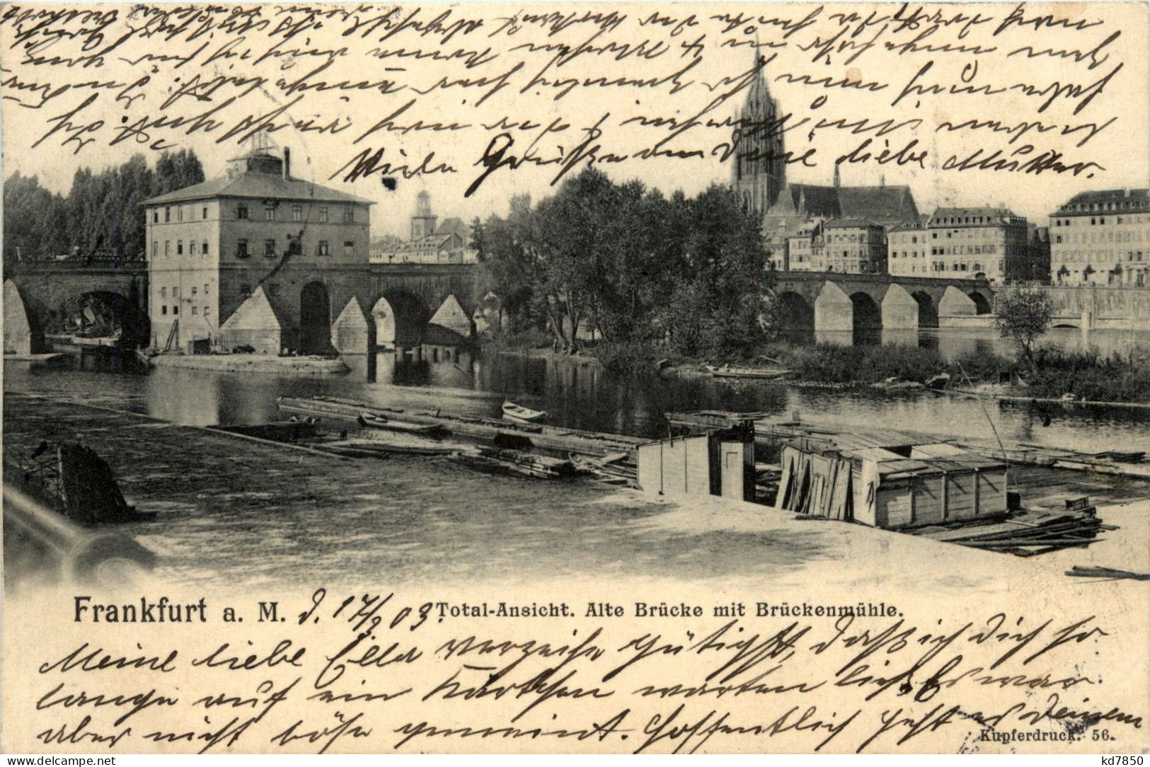 Frankfurt - Alte Brücke Mit Brückenmühle - Frankfurt A. Main