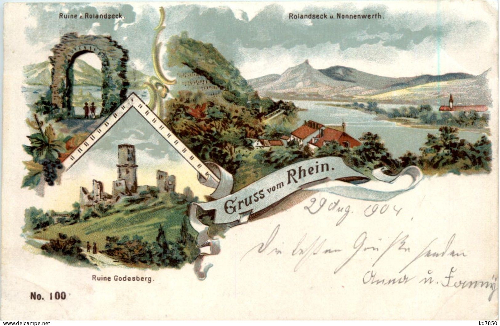 Gruss Vom Rhein - Rolandseck - Litho - Remagen