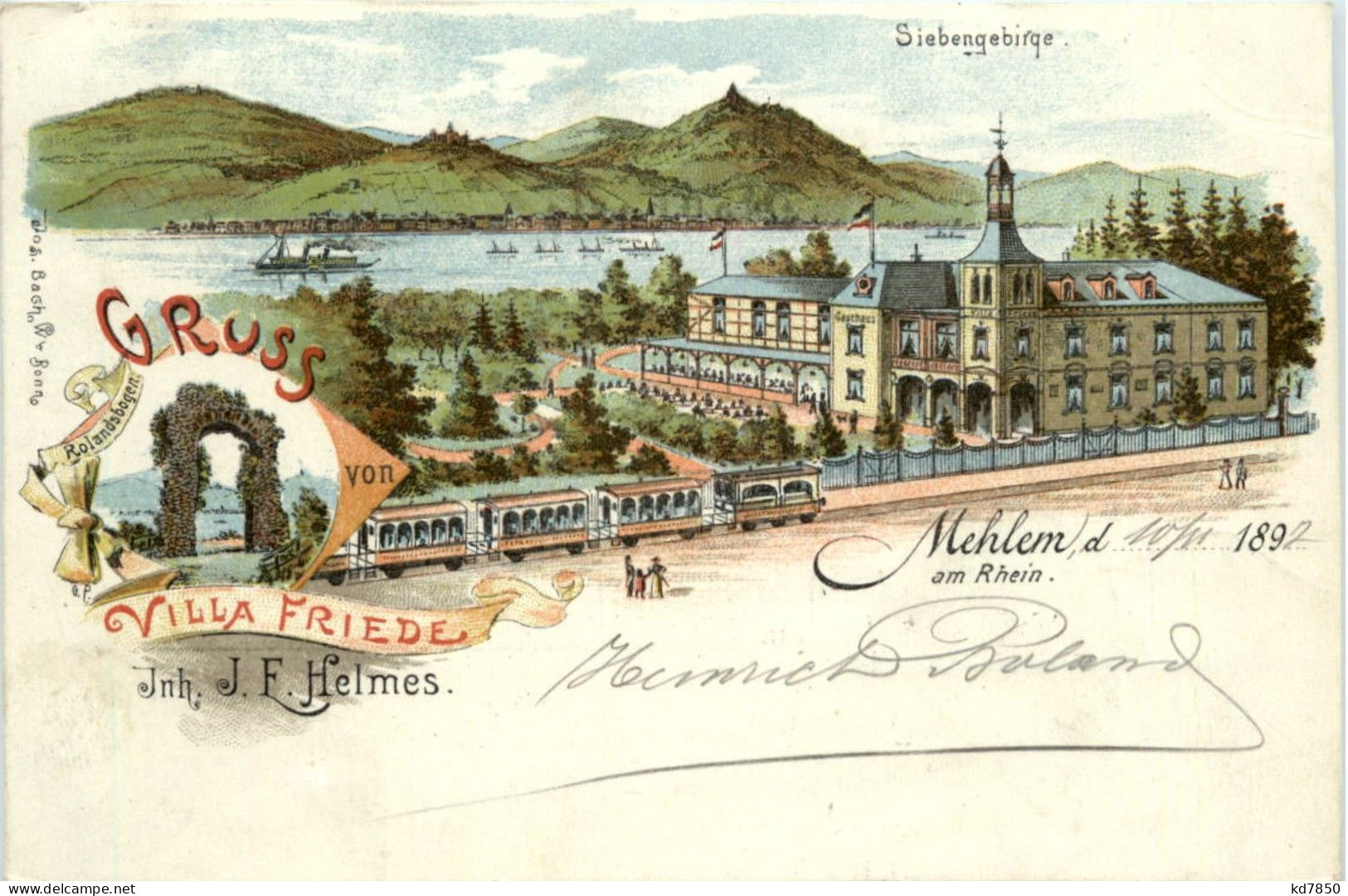 Gruss Von Villa Friedel Mehlem - Litho - Bonn