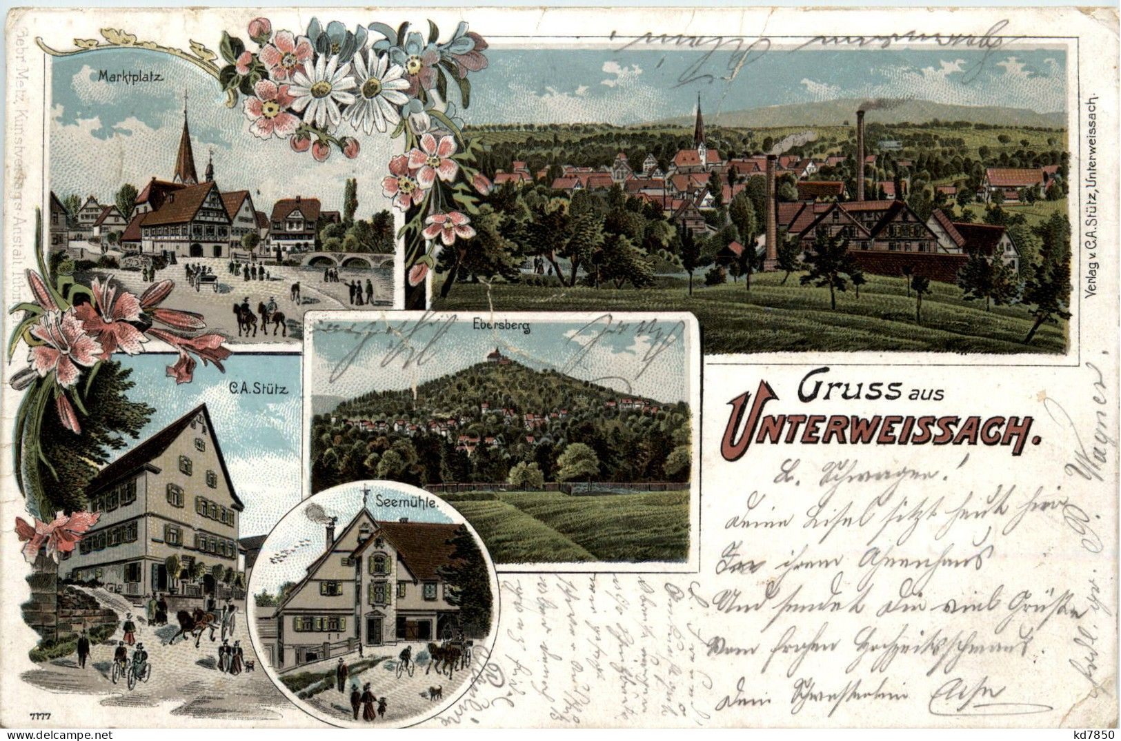 Gruss Aus Unterweissach - Litho - Waiblingen