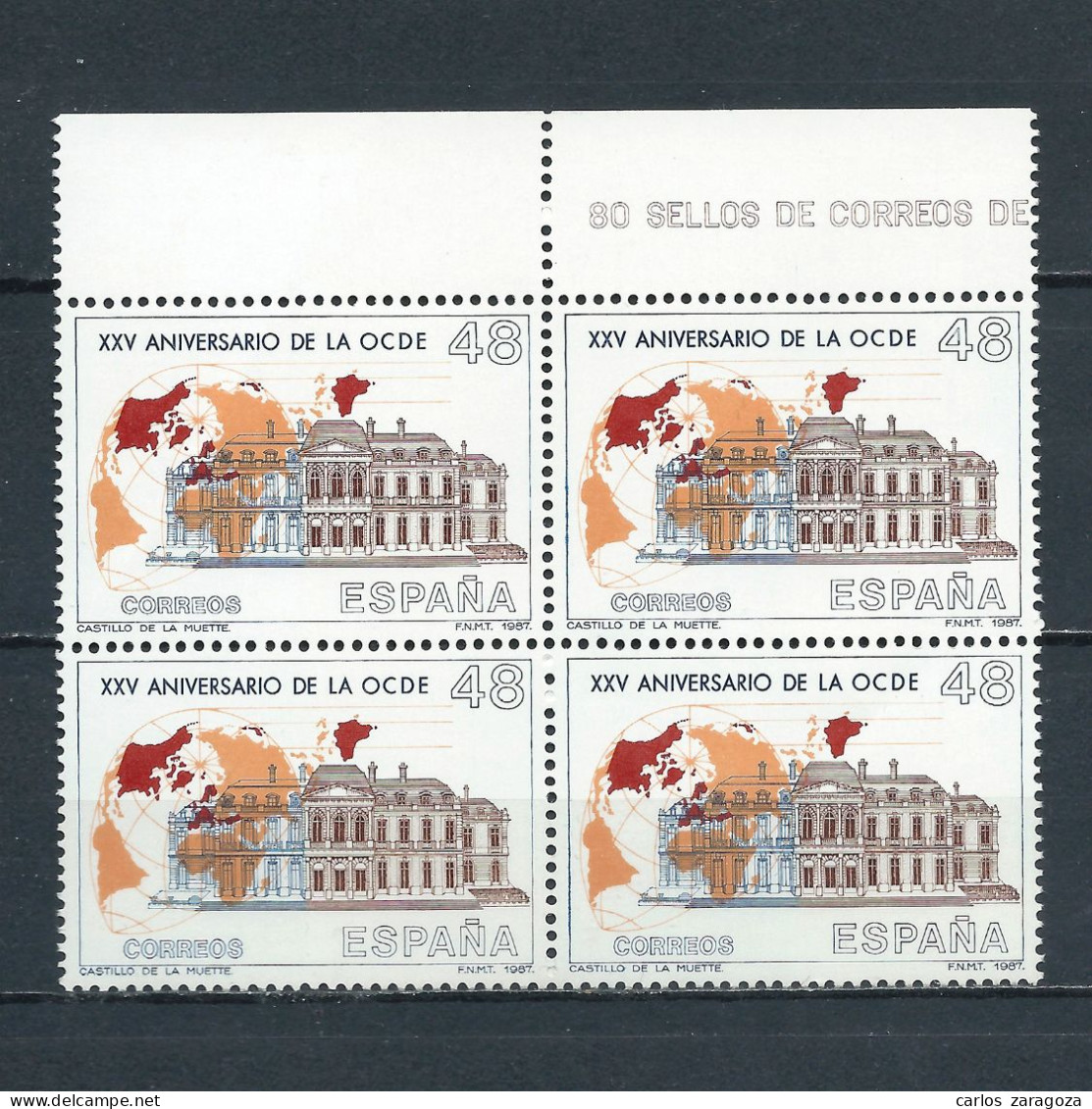 ESPAÑA 1987—OCDE ** 2874, YT 2492, Mi 2757, Sg 2896. Bloque ** MNH Stamps - Nuevos