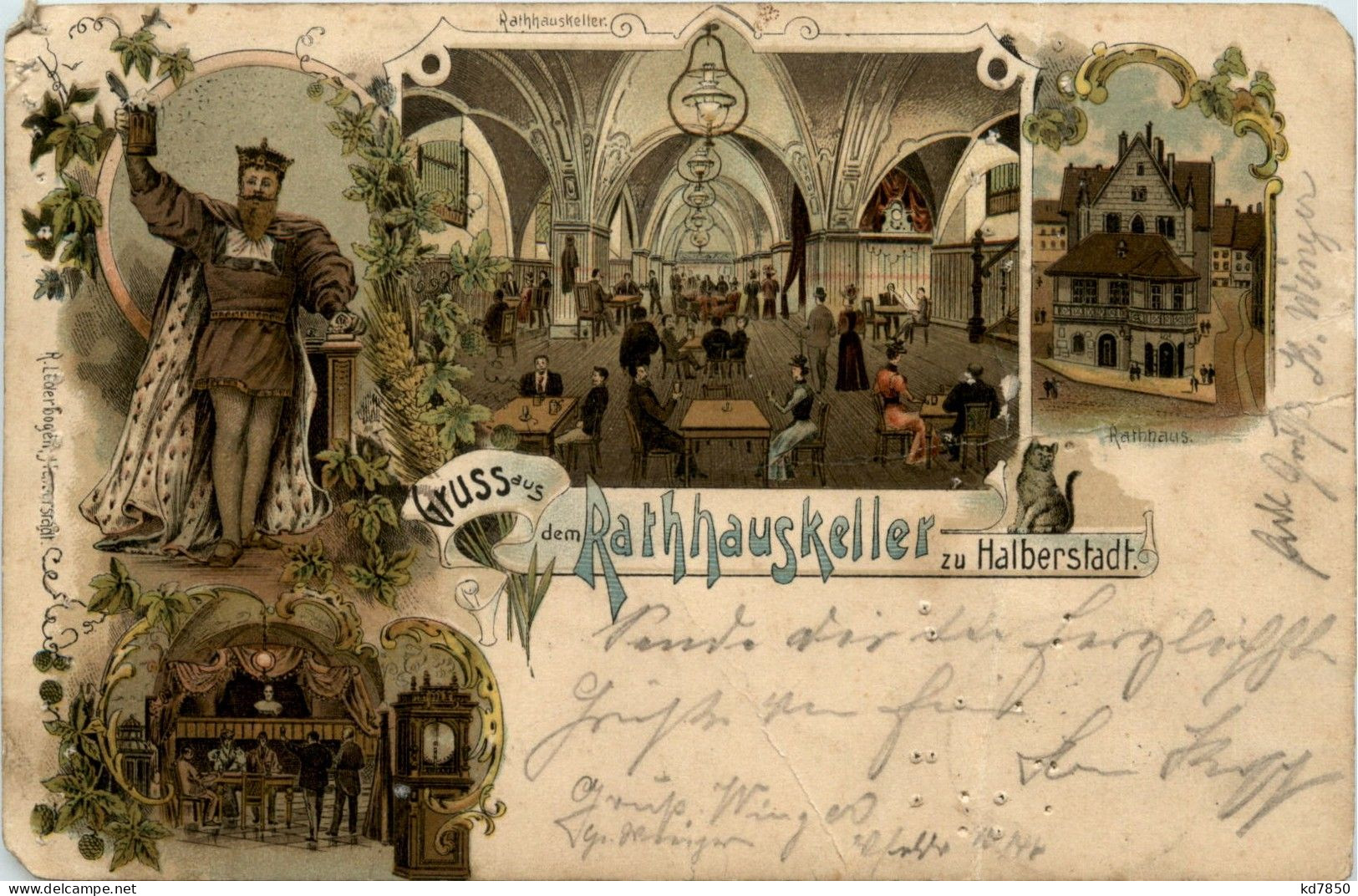 Gruss Aus Dem Rathauskeller Halberstadt - Litho - Halberstadt