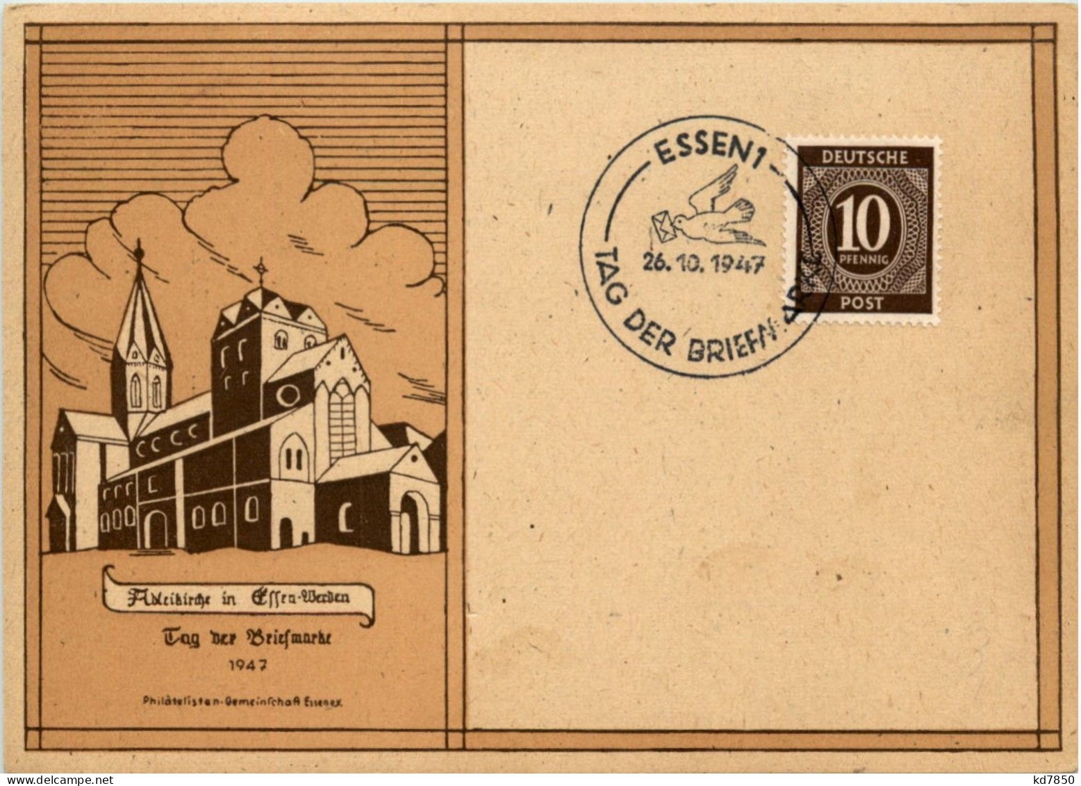 Essen Werden - Tag Der Briefmarke 1947 - Sonderstempel - Essen