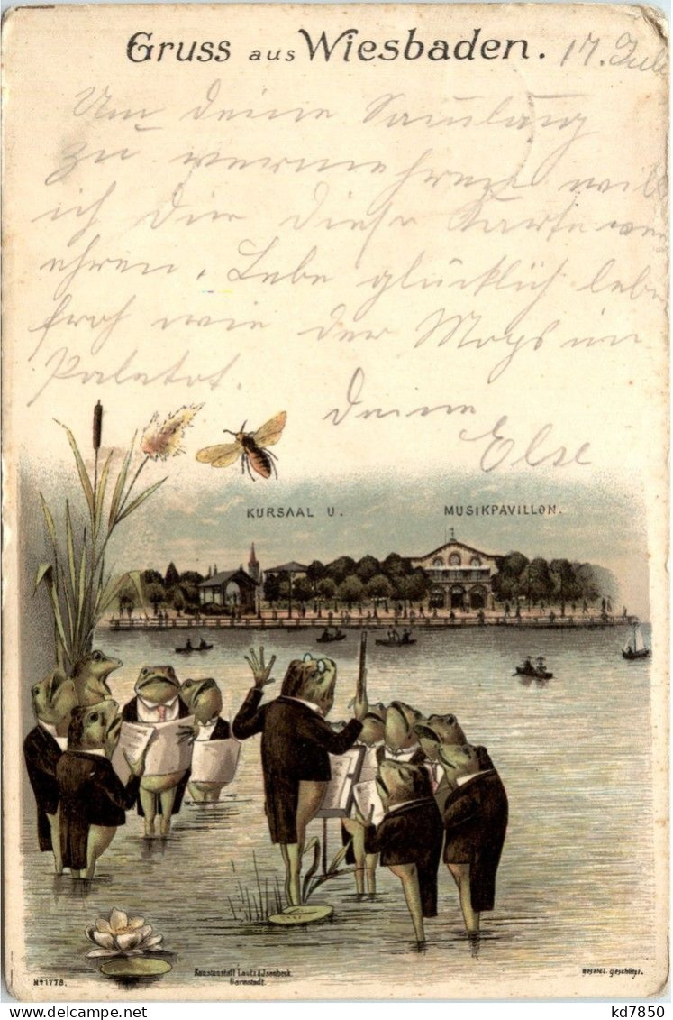 Gruss Aus Wiesbaden - Litho - Frog - Wiesbaden