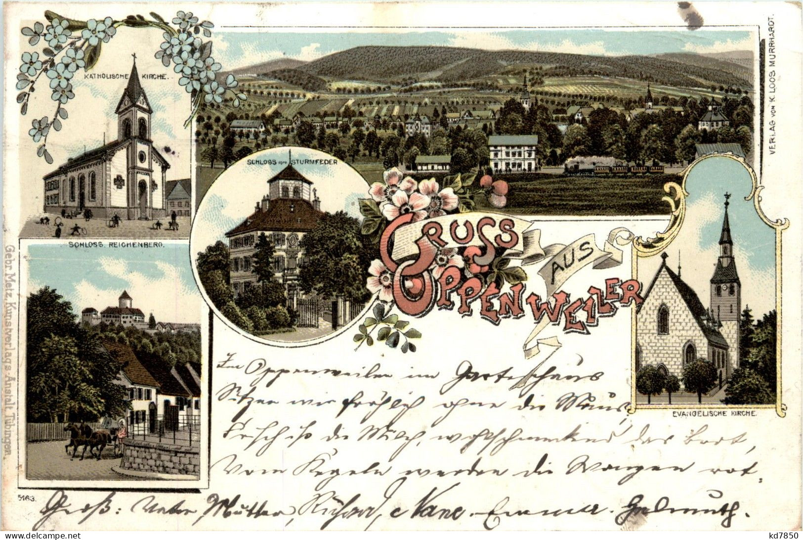 Grussaus Oppenweiler - Litho - Waiblingen