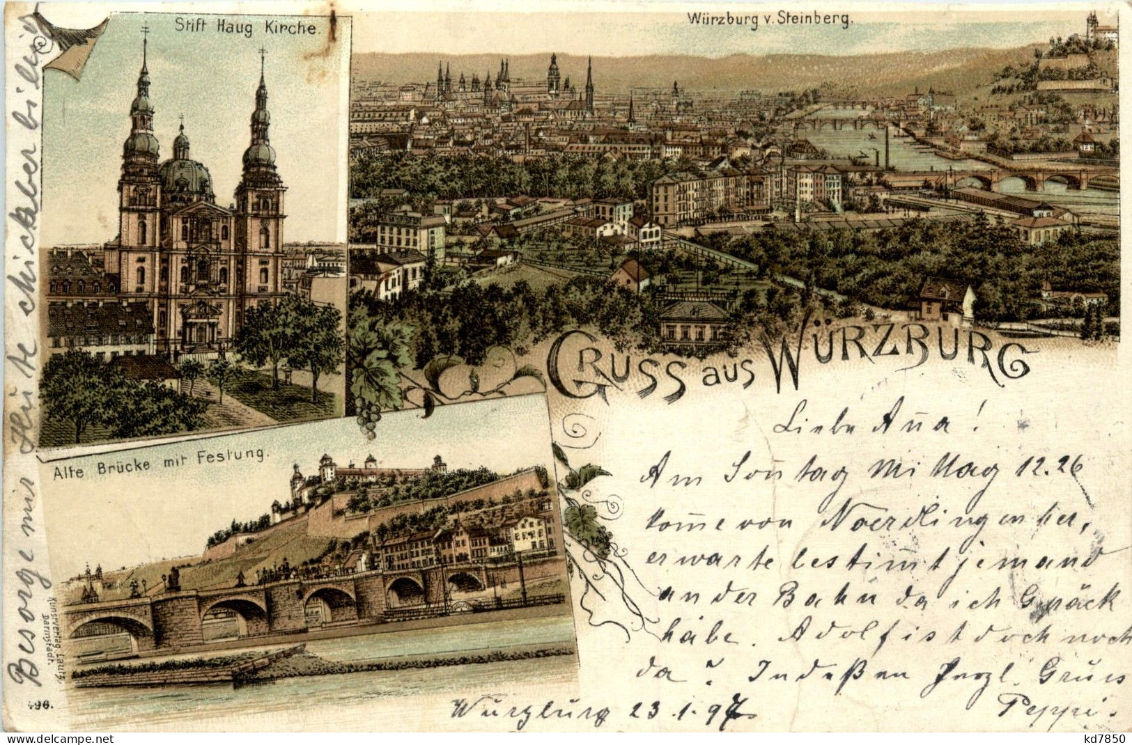Gruss Aus Würzburg - Litho - Wuerzburg
