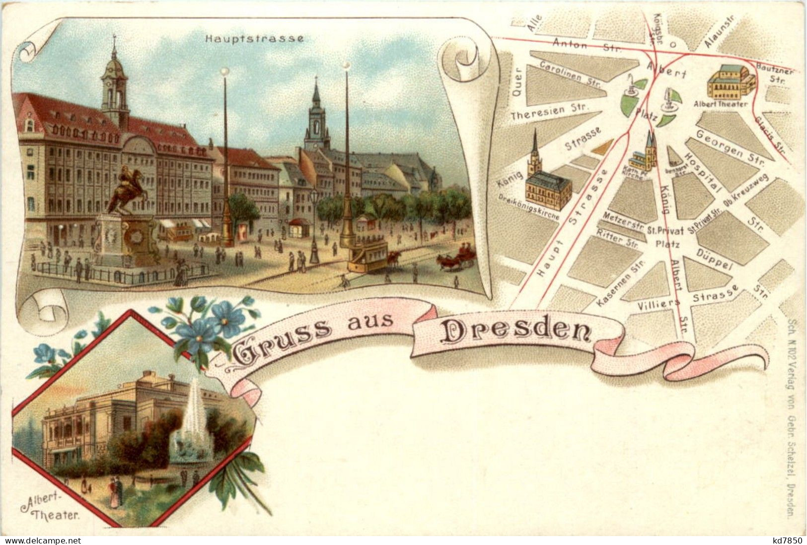 Gruss Aus Dresden - Litho - Dresden