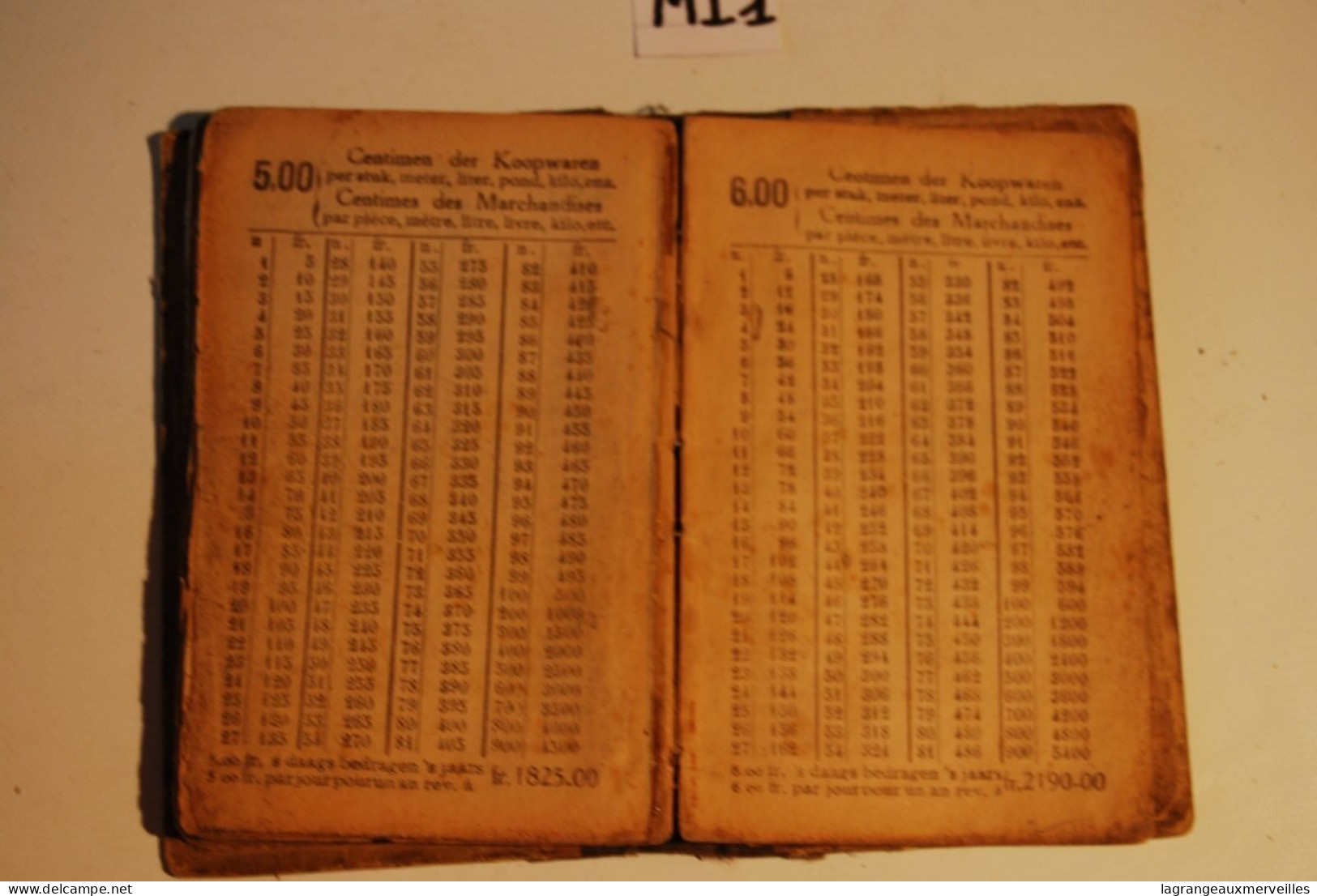 MI1 Très Ancien Livre De Calcul Centimes De Marchandises A Voir !!! - Religión