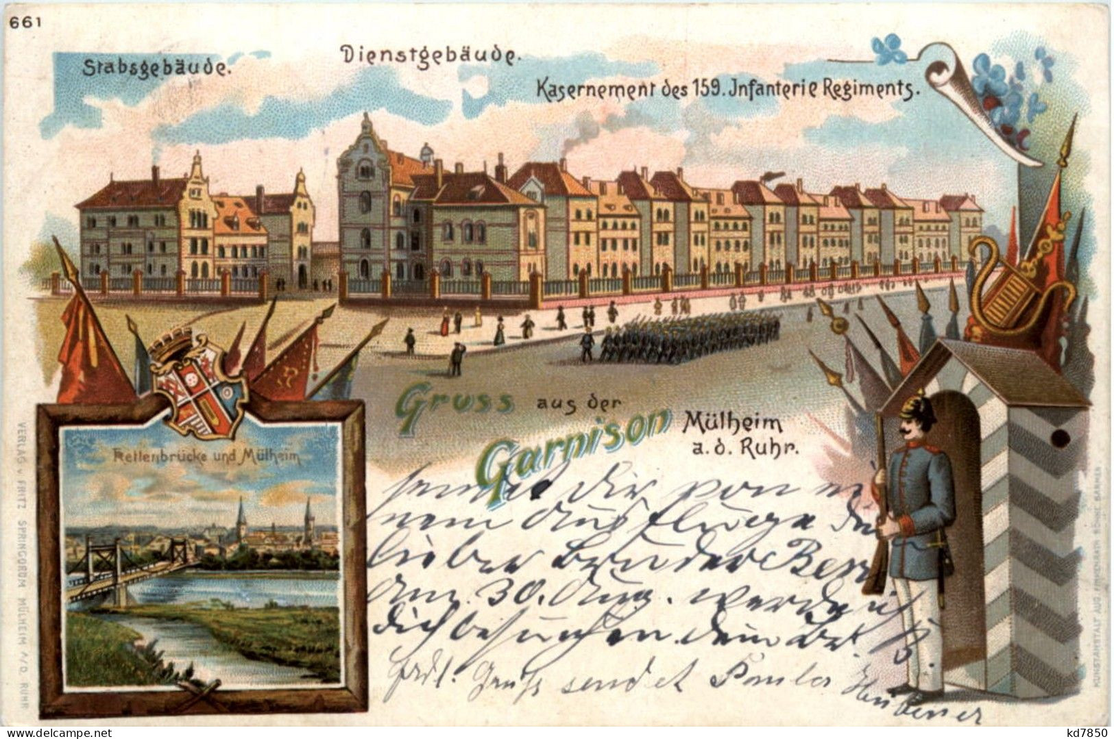 Gruss Aus Der Garnison Mülheim - Litho - Mülheim A. D. Ruhr