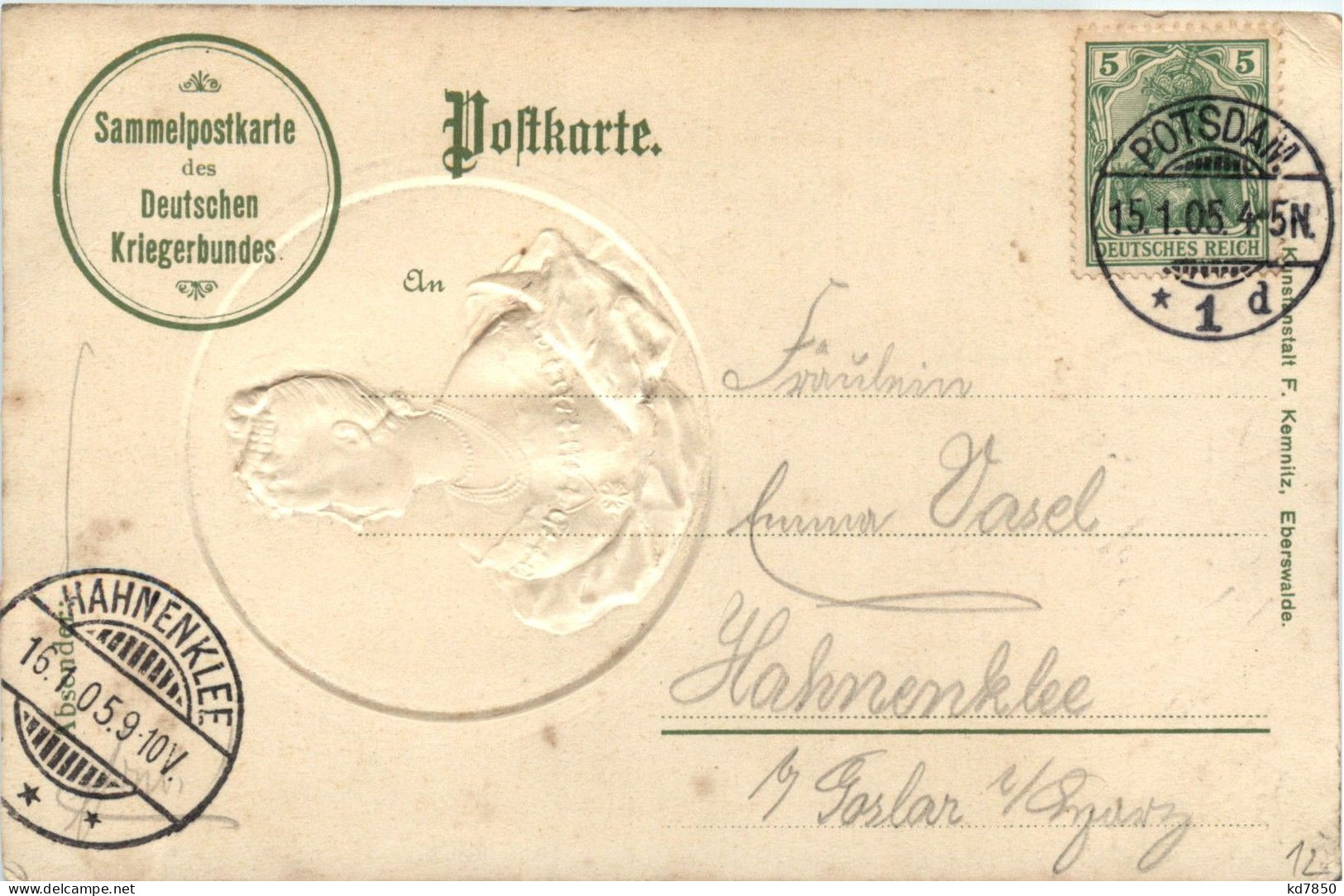 Kaiserin Auguste Victoria - Prägekarte - Königshäuser