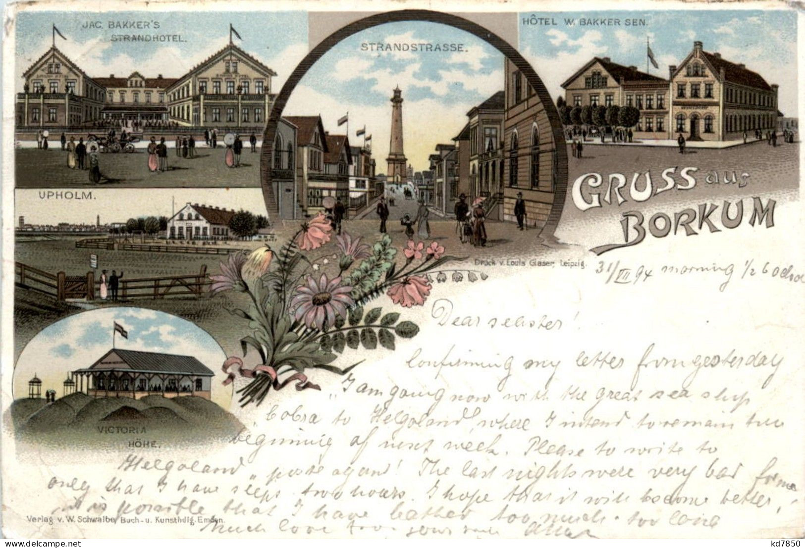 Gruss Aus Borkum - Litho 1894 - Borkum