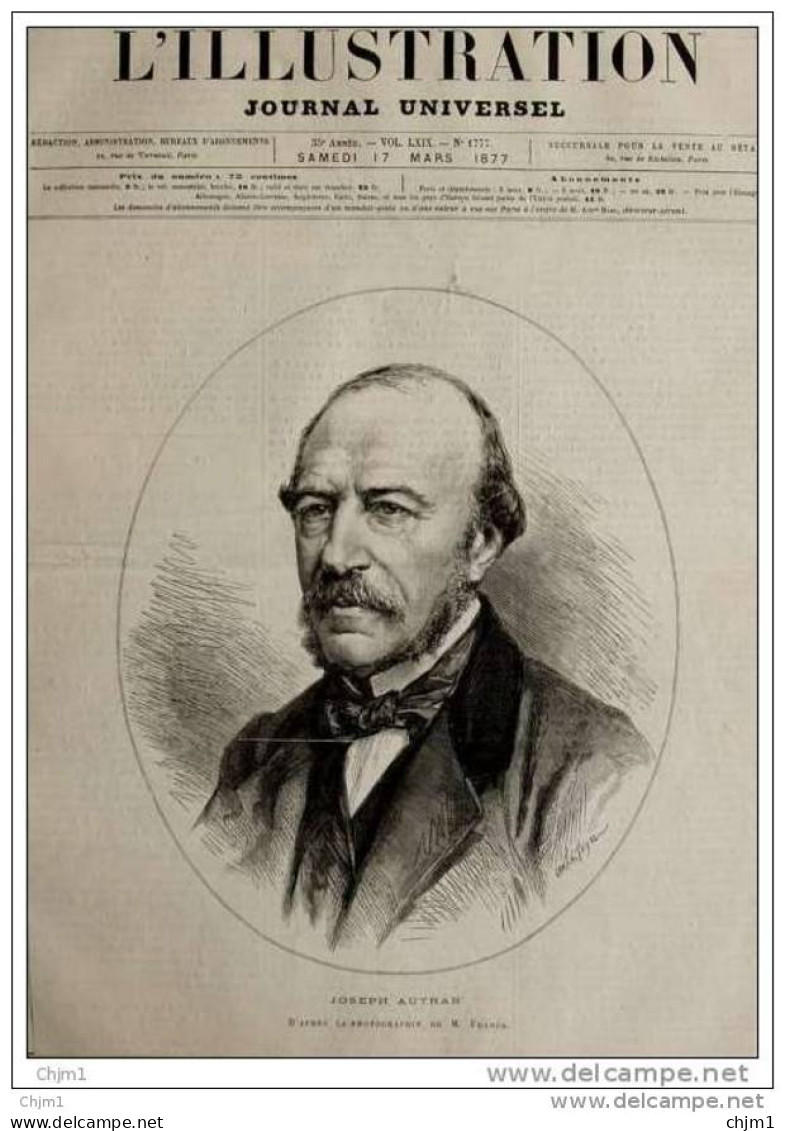 Joseph Autran - Page Original  1877 - Documents Historiques
