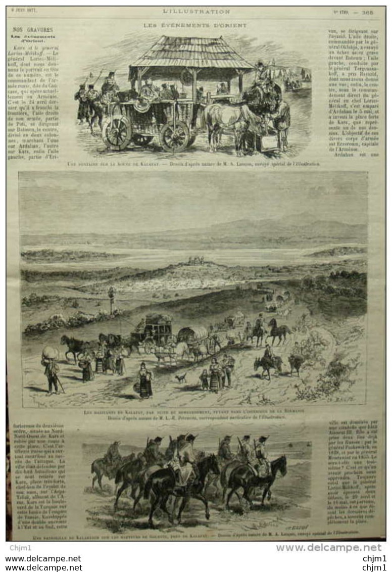 Une Fontaine Sur La Route De Kalafat - Les Habitants De Kalafat - Page Original 1877 - Documents Historiques