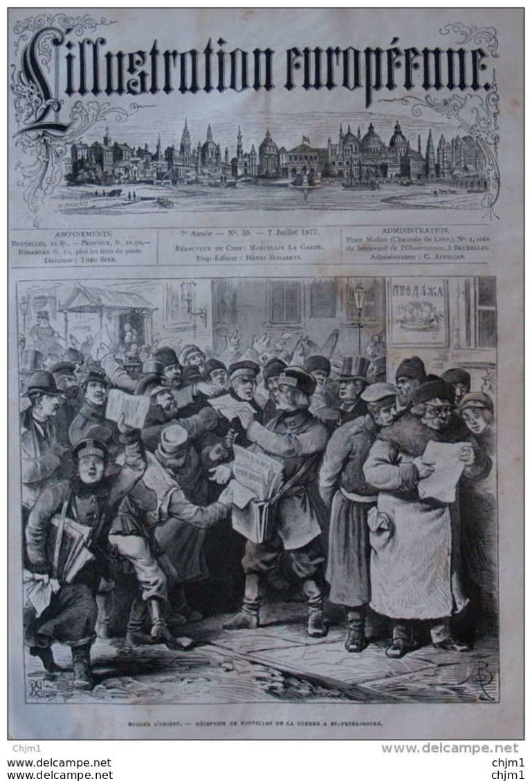 Guerre D'Orient - Réception De Nouvelles De La Guerre à St. Pétersbourg - Page Original 1877 - Historische Dokumente