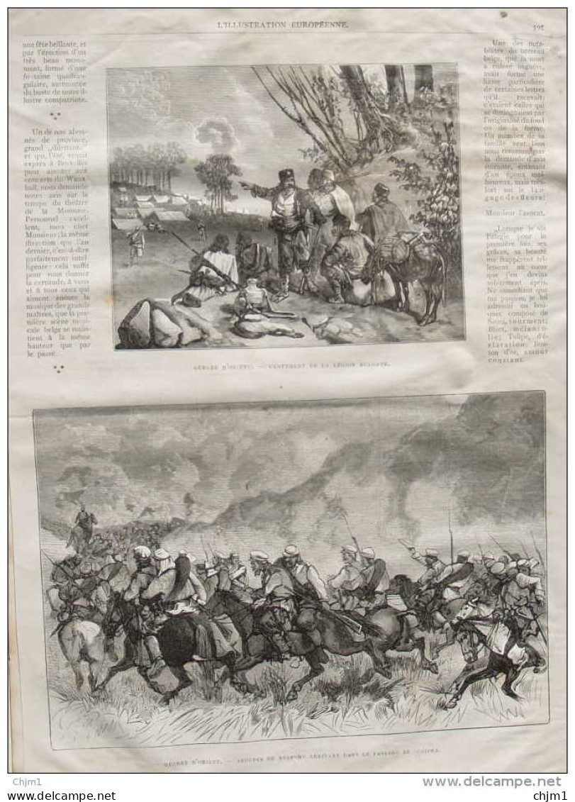 Guerre D'Orient - Troupes De Renfort Arrivant Dans Le Passage De Schipka - Page Original 1877 - Historische Dokumente