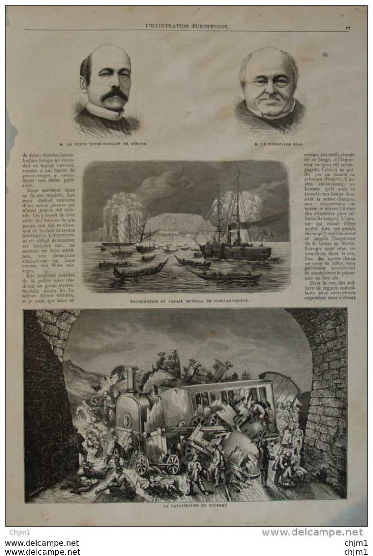 La Catastrophe De Pourget - Le Comte Louis-Ghislain De Mérode - Page Original 1877 - Historische Dokumente