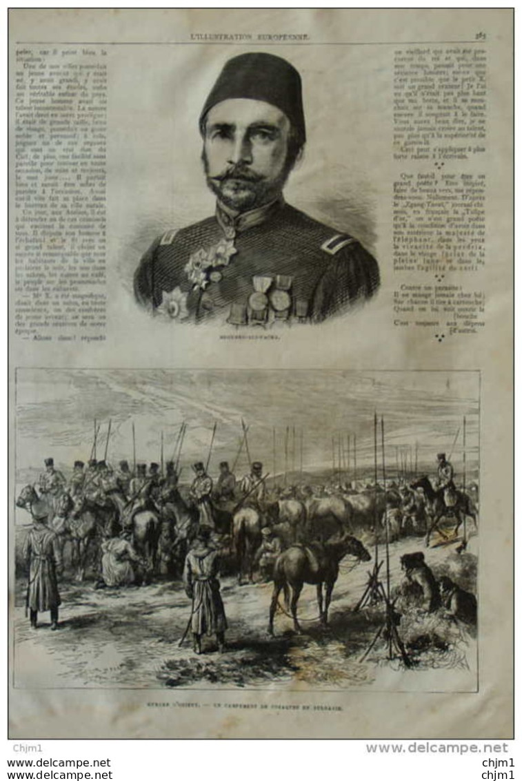 Mehemed-Ali-Pacha - Un Campement De Cosaques En Bulgarie - Page Original 1877 - Historische Dokumente