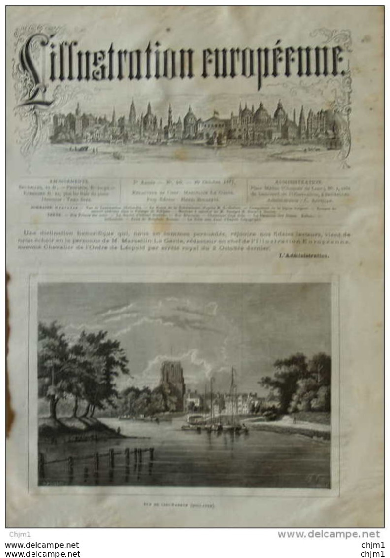 Vue De Leeuwarden (Hollande) - Page Original 1877 - Historische Dokumente