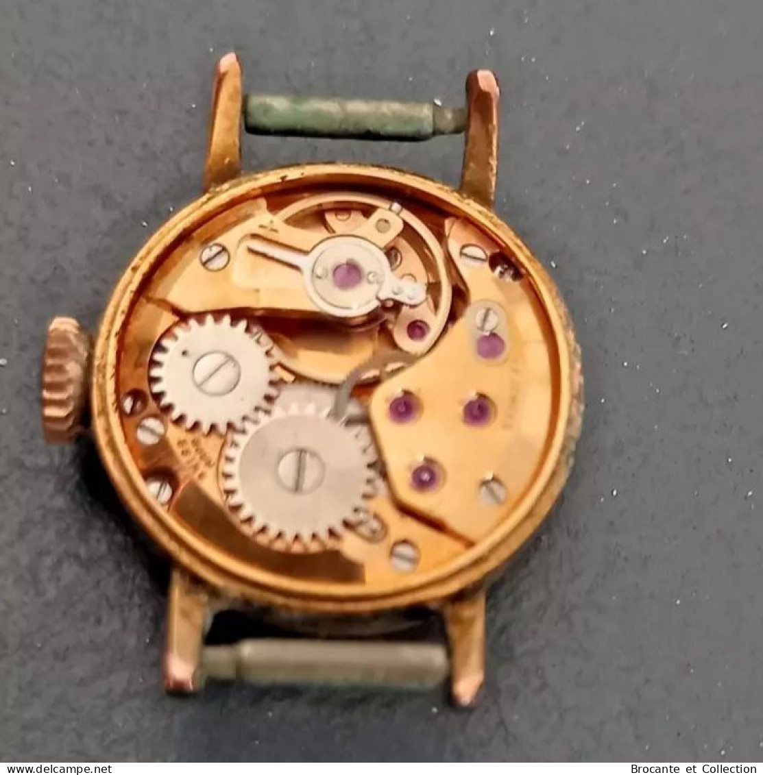 Montre Vintage En Métal Doré Années 50 - Watches: Old