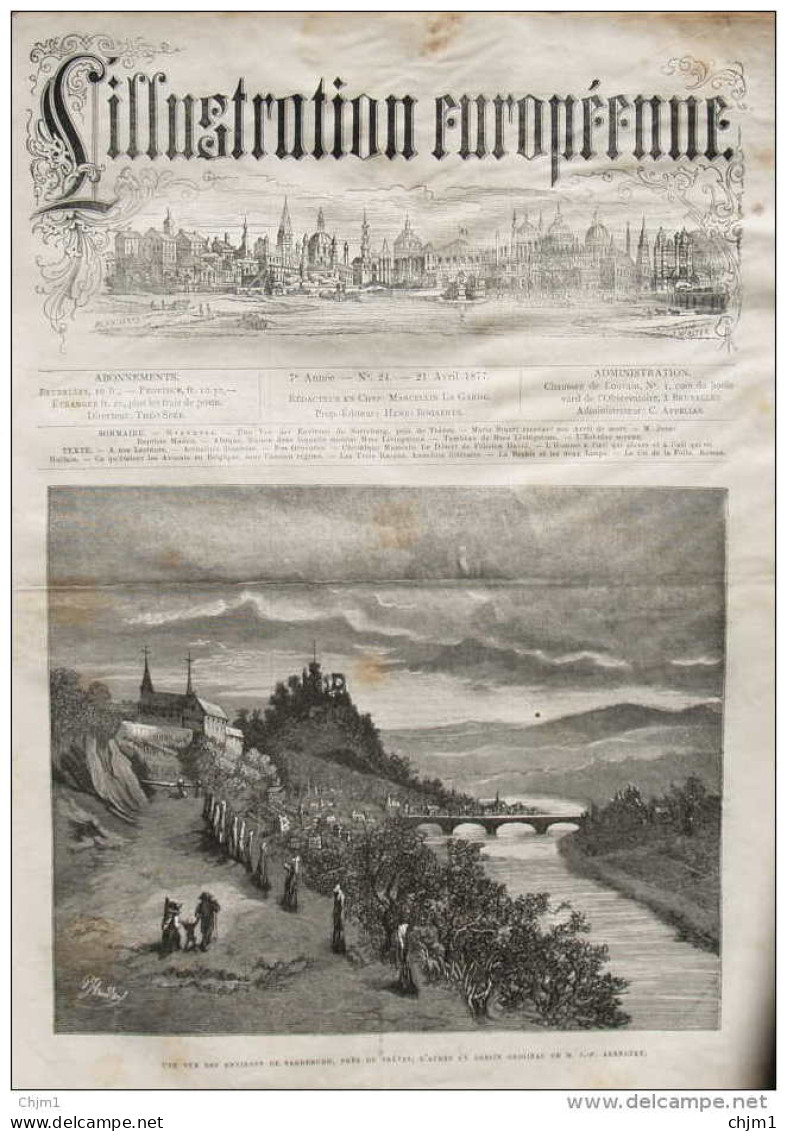 Une Vue Des Environs De Sarreburg, Près Des Trèves  - Page Original 1877 - Historische Dokumente