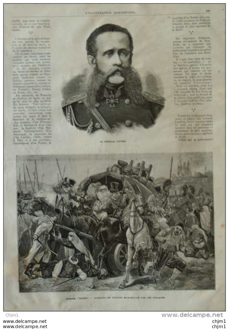 Le Général Gourko - Massacre De Fugitifs Mahometans Par Les Cosaques - Page Original 1877 - Historische Dokumente