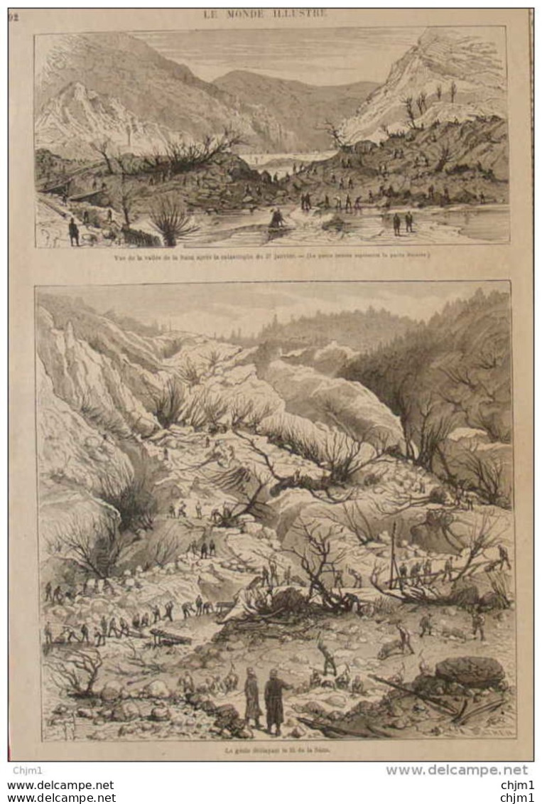 Autriche - Styrie, éboulement D'une Montagne à Steinbrücken  - Vue De La Vallée De La Sann - Page Original -  1877 - Historische Dokumente