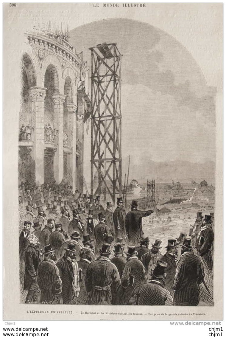 L'exposition Universelle - Le Maréchal Et Les Ministres Visitant Les Travaux - Page Original - 1877 - Historische Dokumente