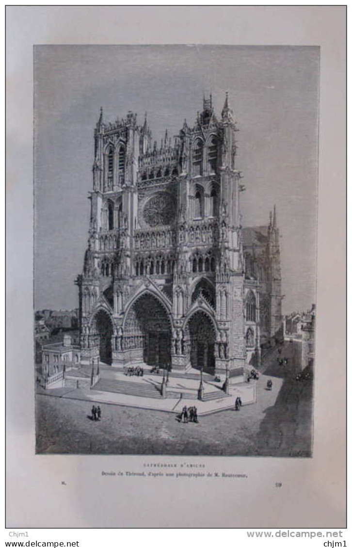Cathédrale D'Amiens -  Page Original 1877 - Historical Documents