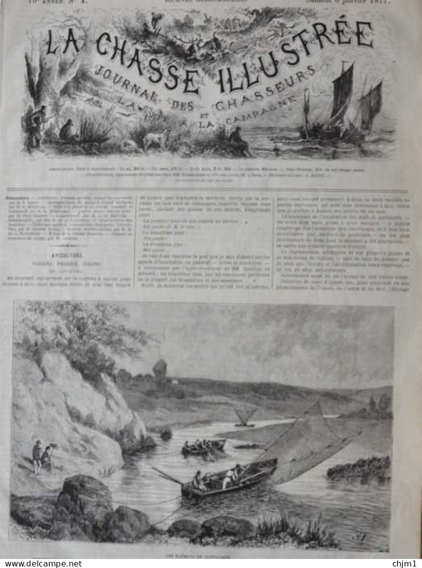 Les Saumons De Pontscorff - Gravure - Page Originale 1877 - Estampes & Gravures