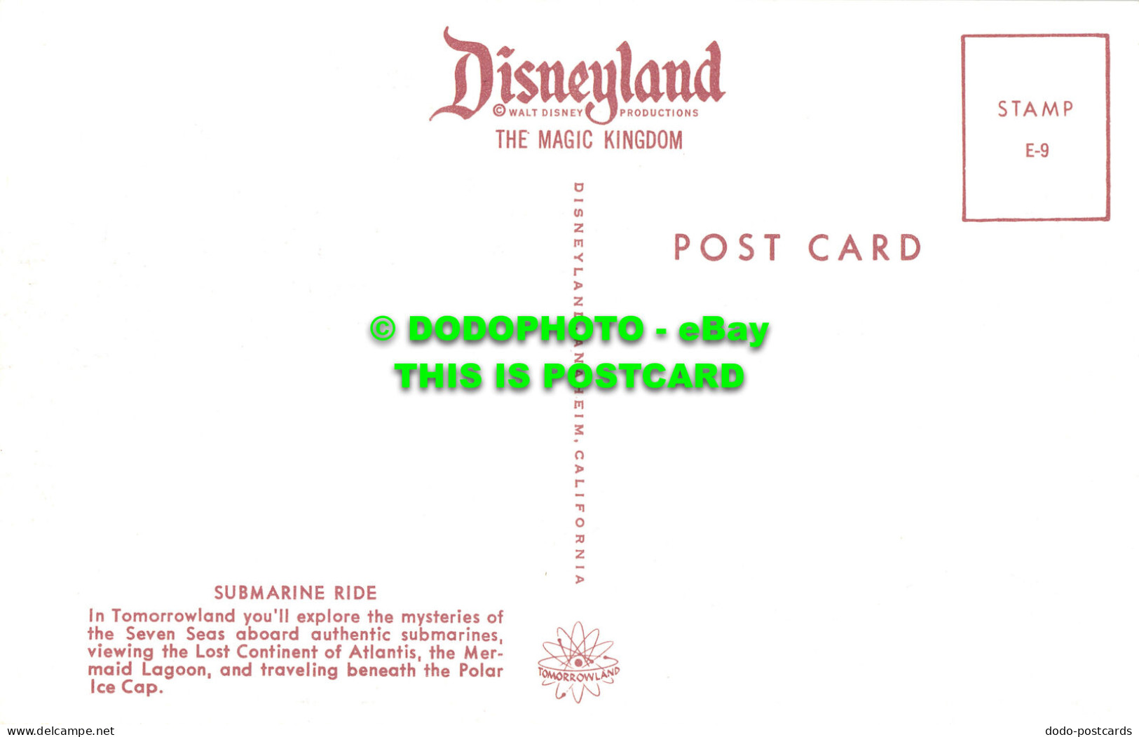 R520959 Submarine Ride. Disneyland. Walt Disney Productions - Wereld