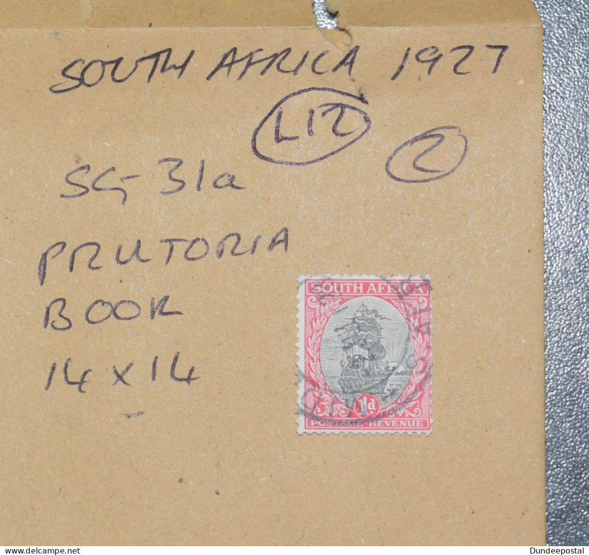 SOUTH AFRICA  STAMPS Drommedaris Ship 1d  1927  L12  ~~L@@K~~ - Used Stamps