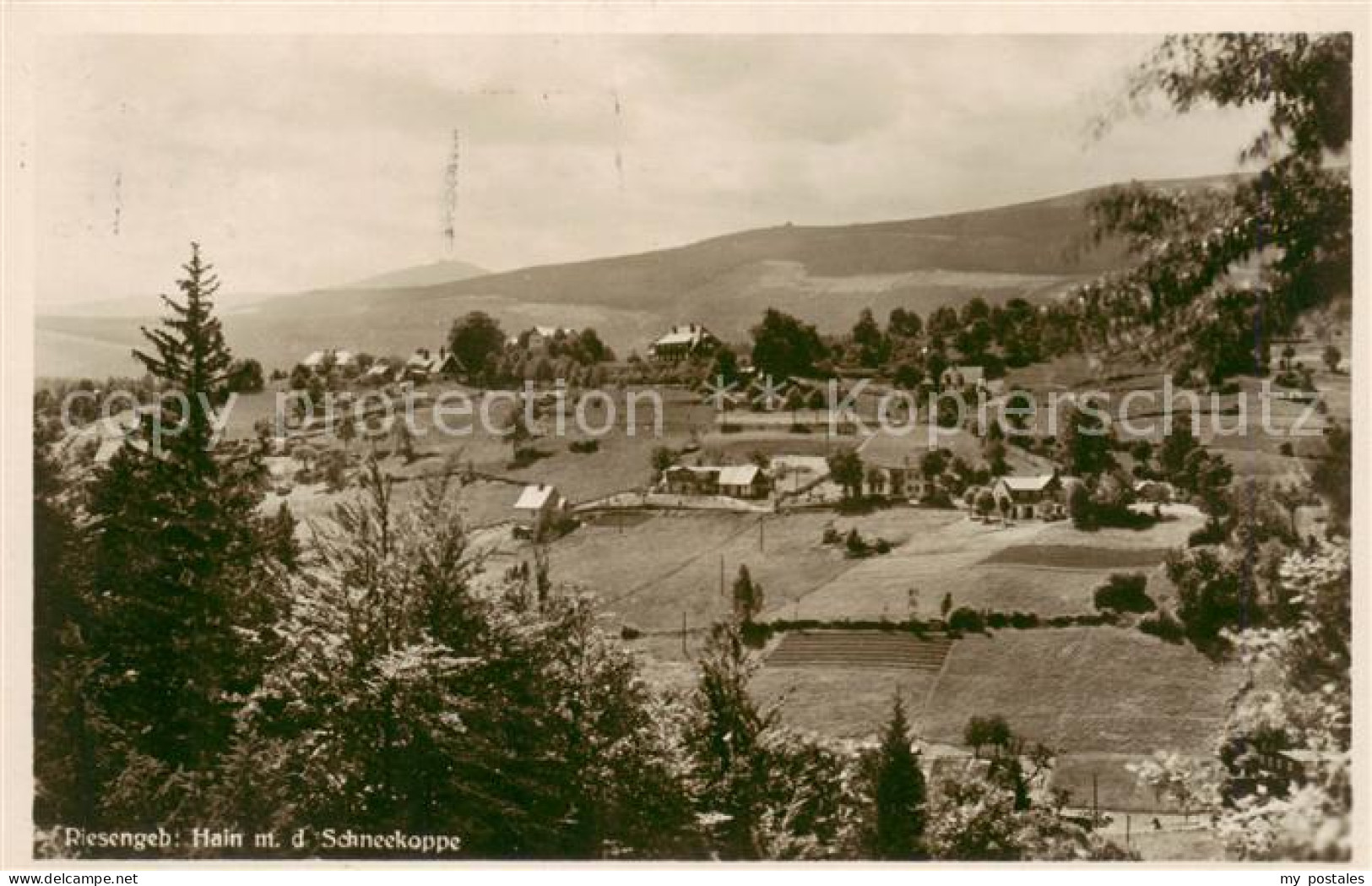 73823403 Hain  Giersdorf Riesengebirge Podgorzy PL Panorama Mit Der Schneekoppe  - Polen