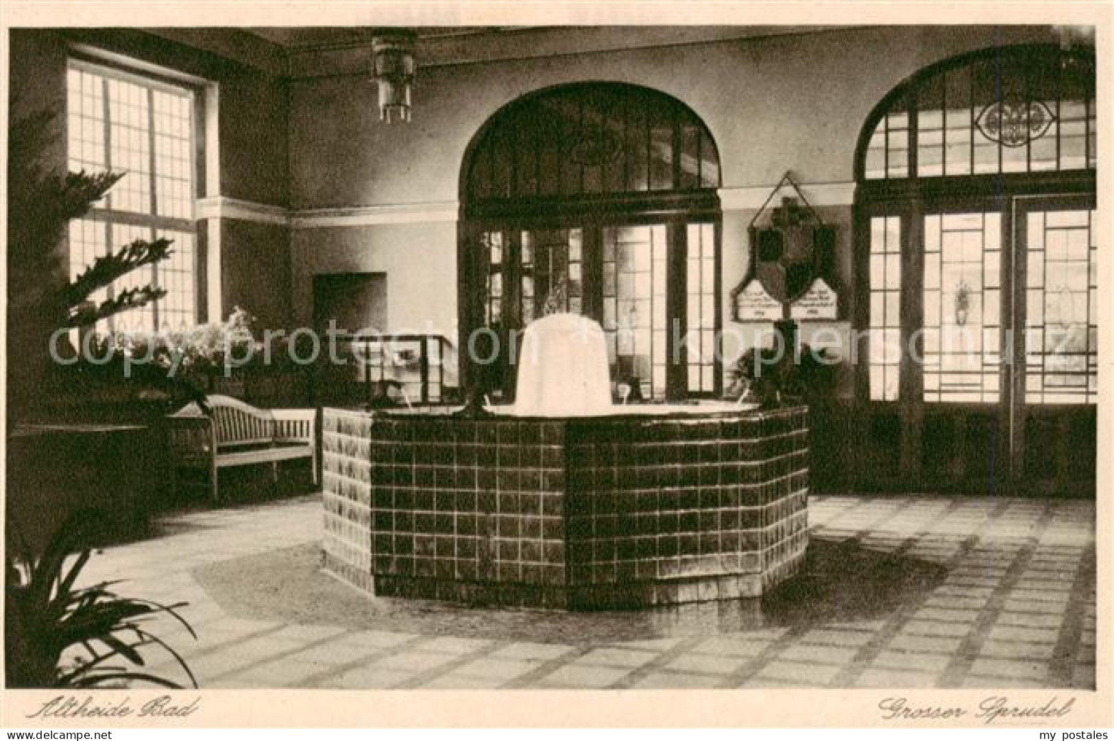 73823195 Altheide Bad Schlesien PL Grosser Sprudel Kupfertiefdruck  - Polonia