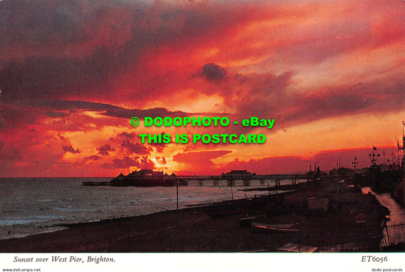 R521353 Brighton. Sunset Over West Pier. Elgate Postcards - Welt