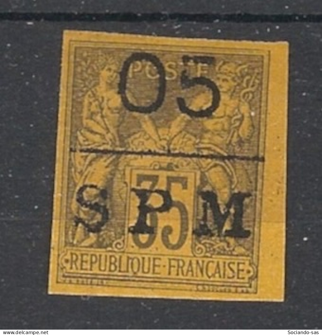 SPM - 1885-91 - N°YT. 9 - Type Sage 05 Sur 35c - Signé CALVES - Neuf * / MH VF - Nuevos