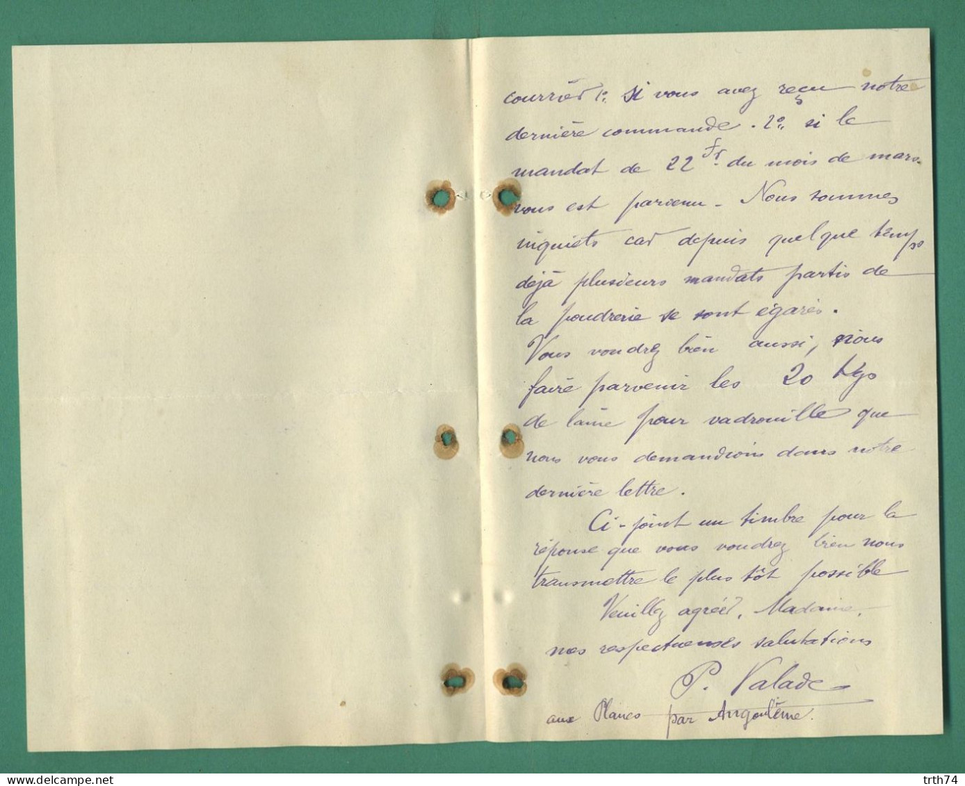 16 Bardines Aux Planes Par Angouleme Lot De 2 Lettres Du 23 Juin 1905 Et 14 Aout 1905 - Autres & Non Classés