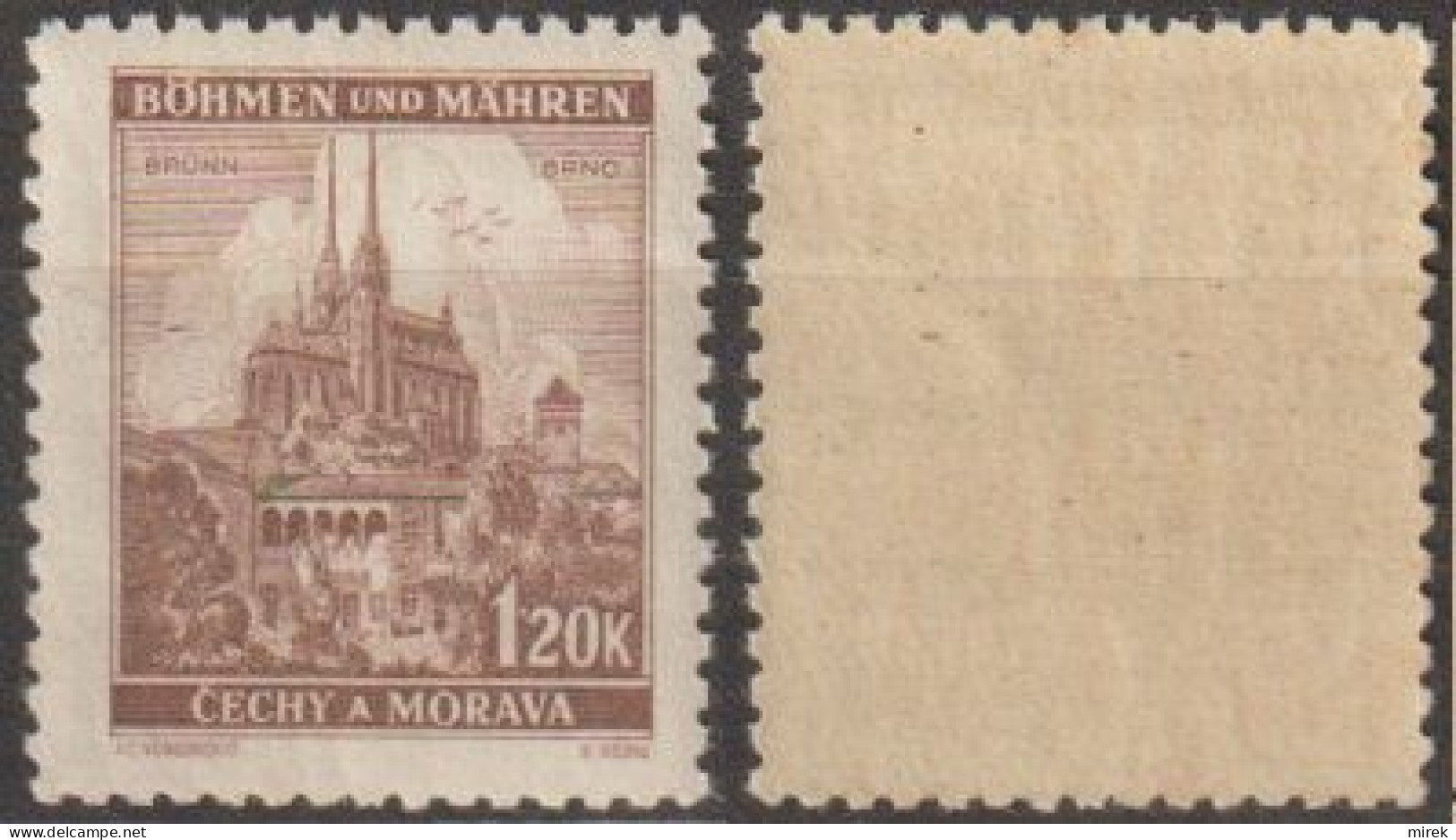 116/ Pof. 43; Brownish Glue - Unused Stamps