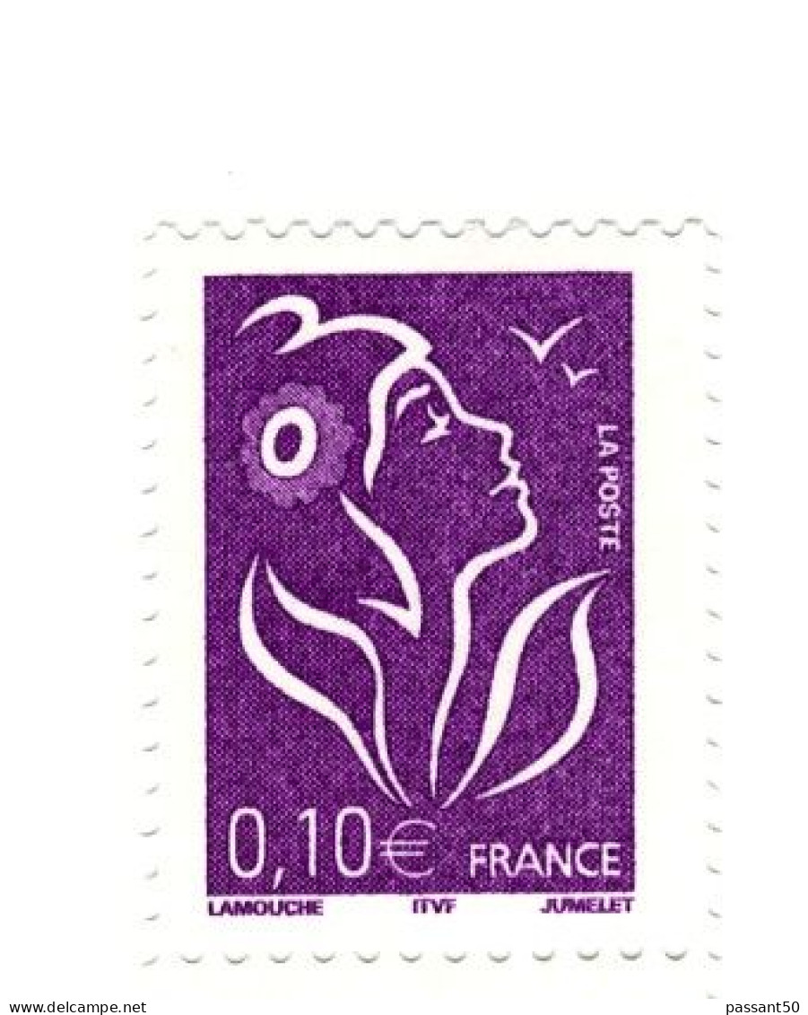 Lamouche 0.10 € Violet ITVF Au Type I YT 3732 Et Papier Avec Fils De Soie Sous UV. Superbe Et Rare, Voir Le Scan. - Nuevos