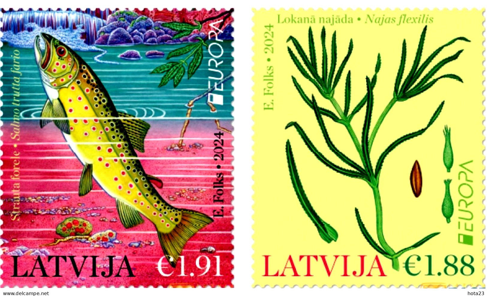 (!) Latvia Lettland Lettonie 2024 Europa CEPT Underwater Flora And Fauna Fish Plant MNH - Latvia