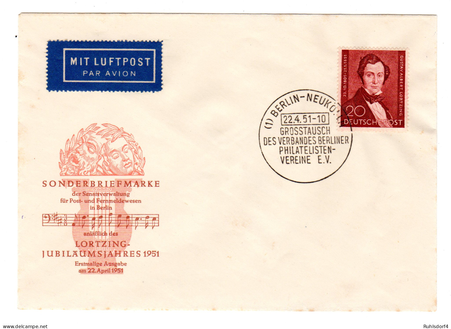 Berlin-FDC: Lortzing  1951 (Nr. 74) - Other & Unclassified