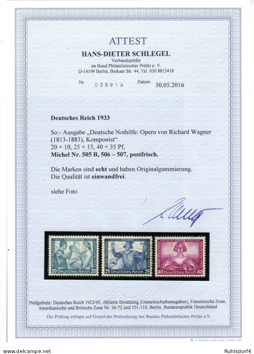 DR, Mi.-Nr. 505 B, 506-507, FA. SchlegelBPP. - Andere & Zonder Classificatie